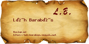 Léh Barabás névjegykártya